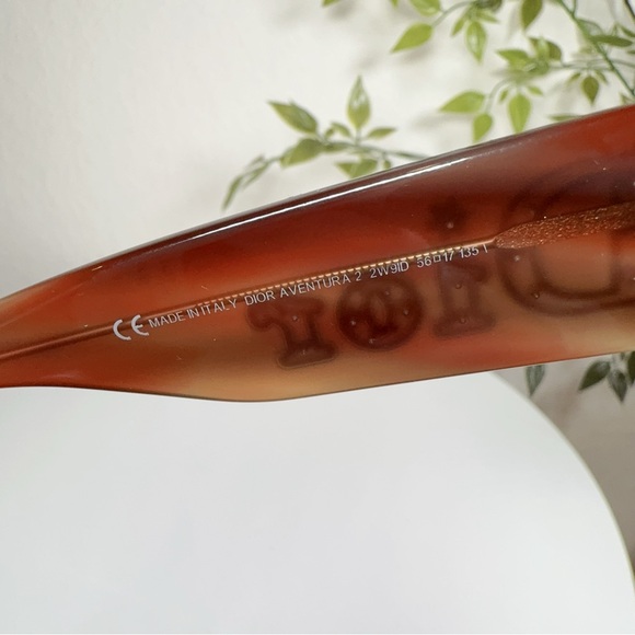 Preowned Authentic Christian Dior Aventura 2 Square Sunglasses Brown Big Logo - Picture 7 of 13